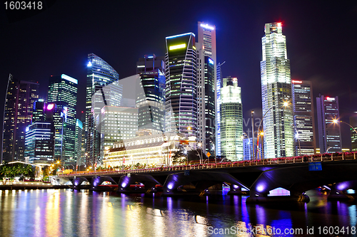 Image of cityscape of Singapore at night