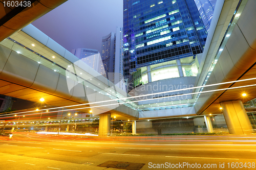 Image of traffic in city at night