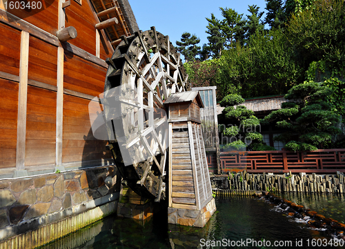 Image of wooden waterwheel