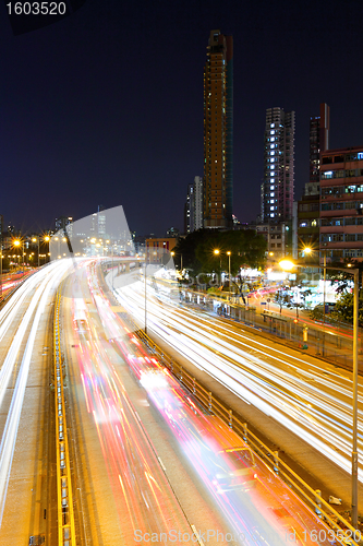 Image of night city Hong Kong