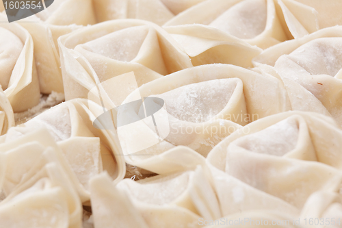 Image of uncooked chinese meat dumpling