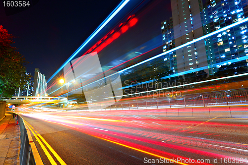 Image of traffic at city in night