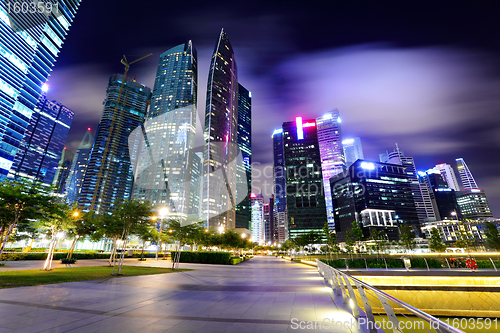 Image of cityscape of Singapore at night