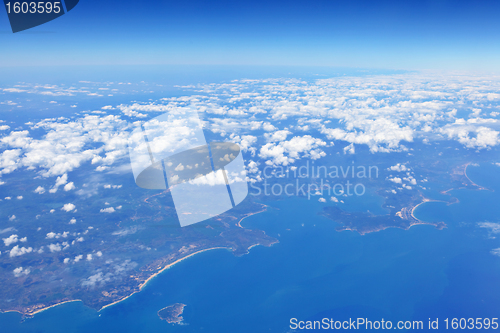 Image of Aerial picture of coast city