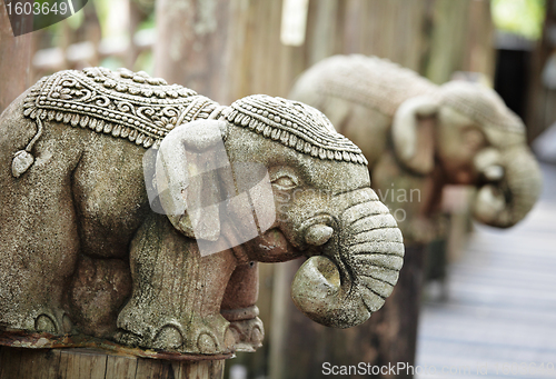 Image of stone elephant statue