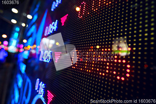 Image of stock market price display abstract