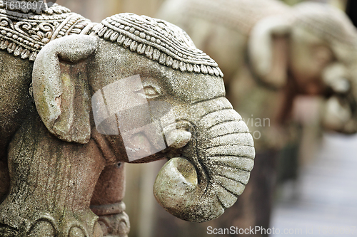 Image of stone elephant statue