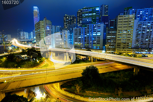 Image of night city Hong Kong