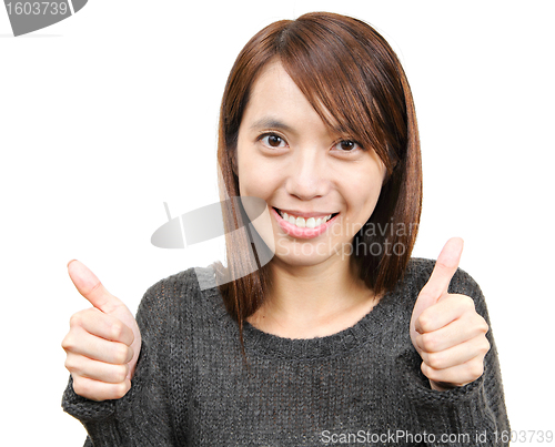 Image of woman with thumbs up