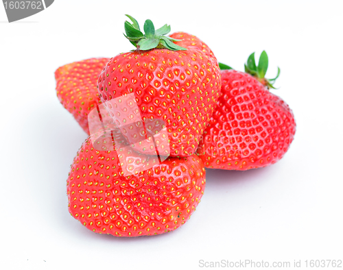 Image of strawberries isolated over white background