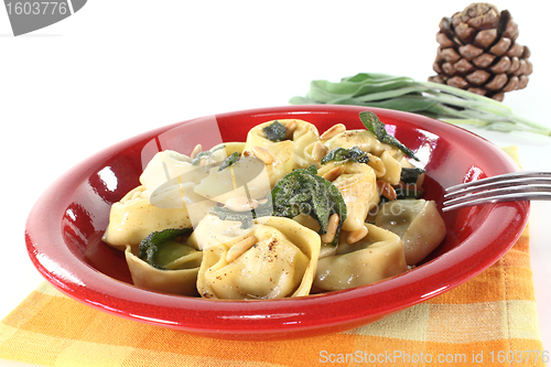 Image of stuffed rocket-ricotta tortellini with sage butter