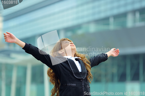Image of business woman breath