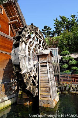 Image of wooden waterwheel