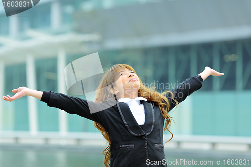 Image of business woman breath