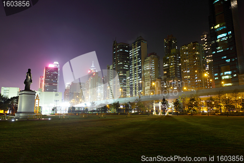 Image of Hong Kong downtown city at night