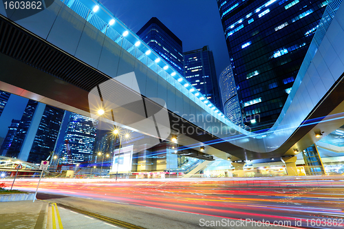 Image of traffic in city at night