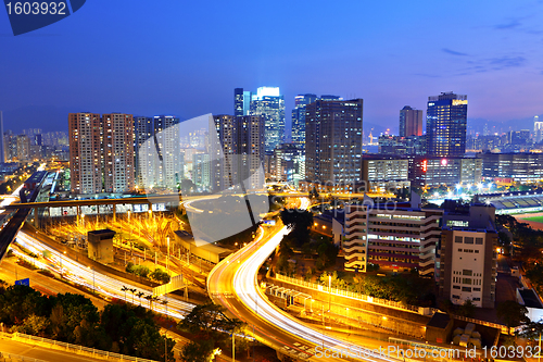 Image of Hong Kong downtown at night