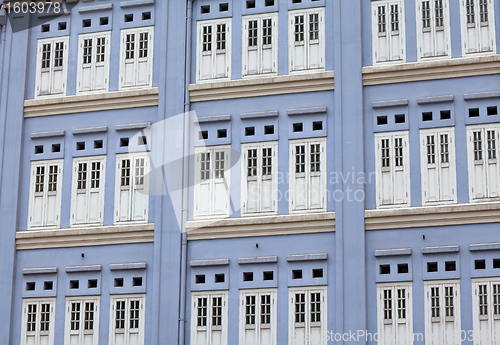 Image of window shutters in Chinatown of Singapore