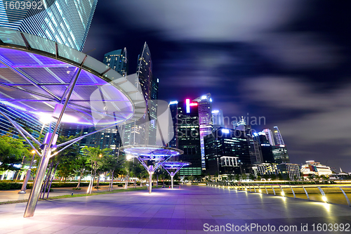 Image of Singapore city skyline at night