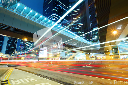 Image of traffic in city at night