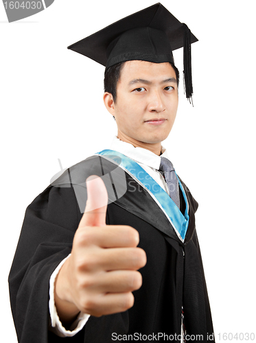 Image of graduate student with thumb up