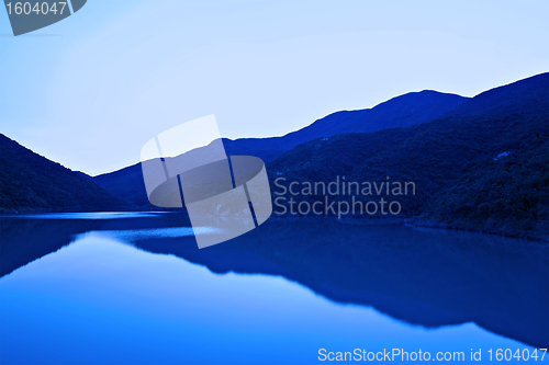 Image of lake in blue