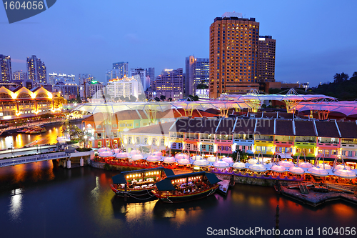 Image of Singapore city at night