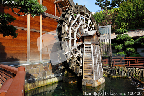 Image of wooden waterwheel