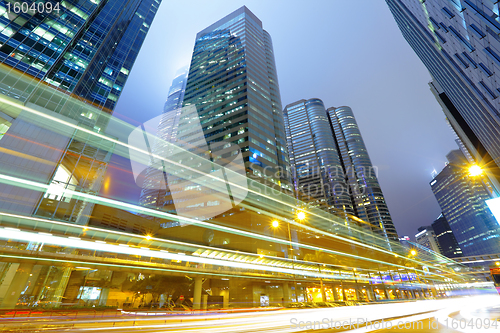 Image of traffic in city at night