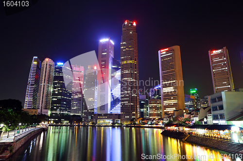 Image of Singapore city skyline at night