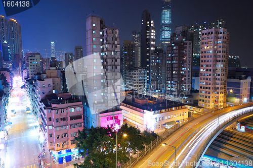 Image of night city Hong Kong