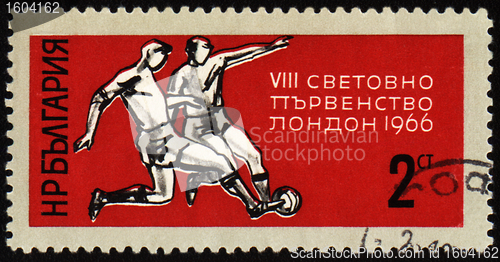 Image of Football players on post stamp