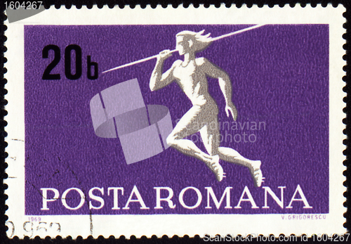 Image of Javelin throwin on post stamp