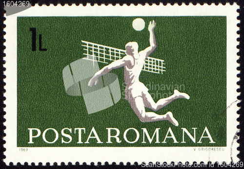 Image of Volleyball on post stamp