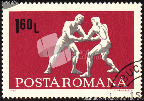 Image of Wrestling on post stamp