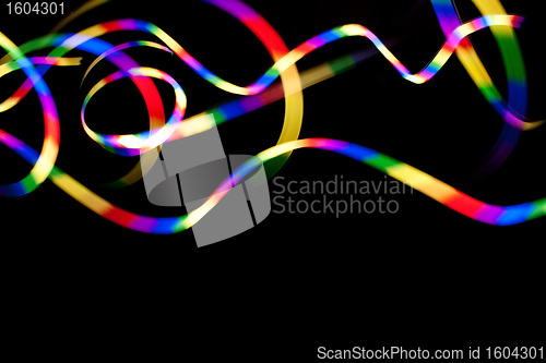 Image of Rainbow Light Trails on Black