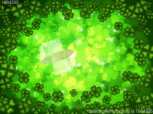 Image of Shamrock Four Leaf Clover Background