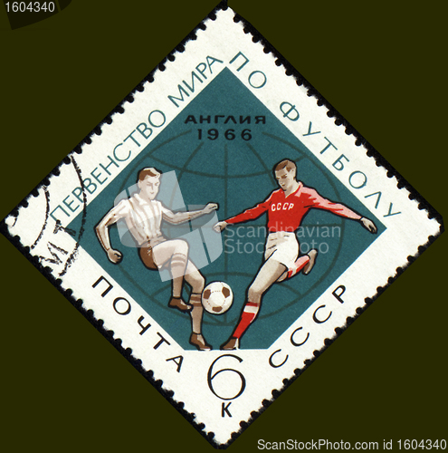 Image of Football players on post stamp