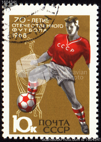 Image of Footballer on post stamp