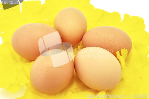 Image of Eggs for Easter holiday decorated as flowers