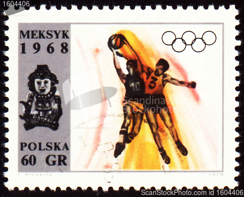 Image of Basketball on post stamp of Poland