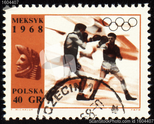 Image of Boxing on post stamp of Poland
