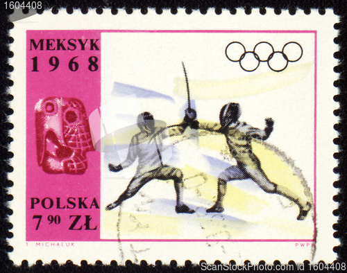 Image of Fencing on post stamp of Poland