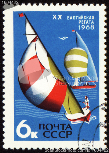 Image of Baltic regatta on post stamp