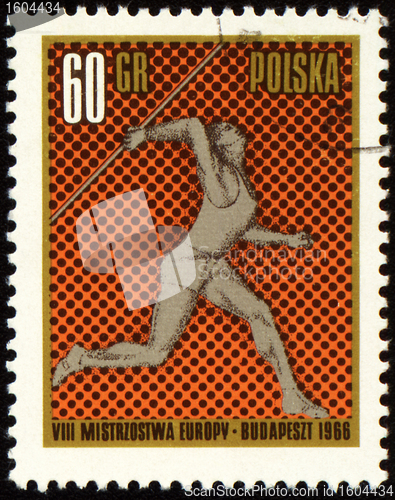 Image of Javelin throwing on post stamp