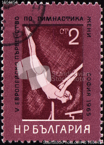 Image of Female gymnast on post stamp