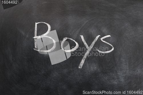 Image of Boys - word written with white chalk