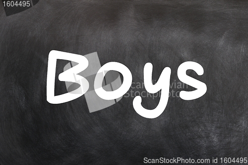 Image of Boys - word written with white chalk