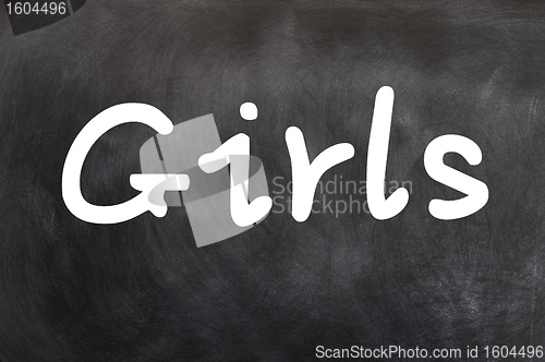 Image of Girls - word written in white chalk