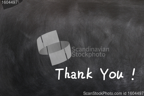 Image of Thank you written on a blackboard